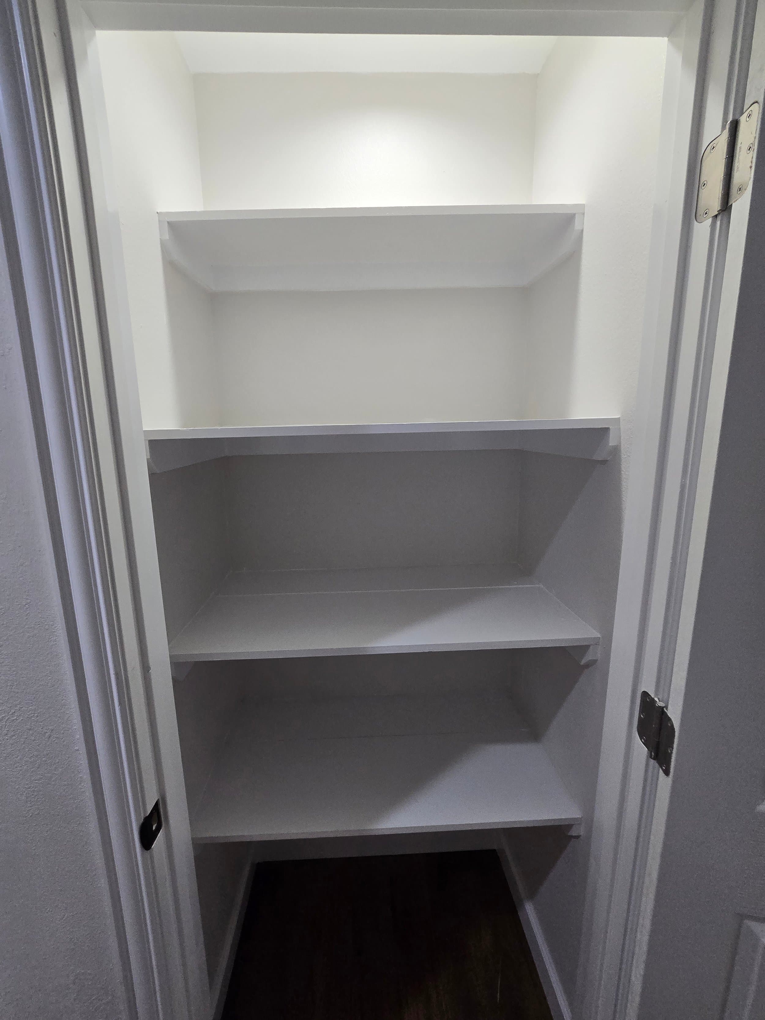 Freshly painted interior closet in a Missouri City TX home
