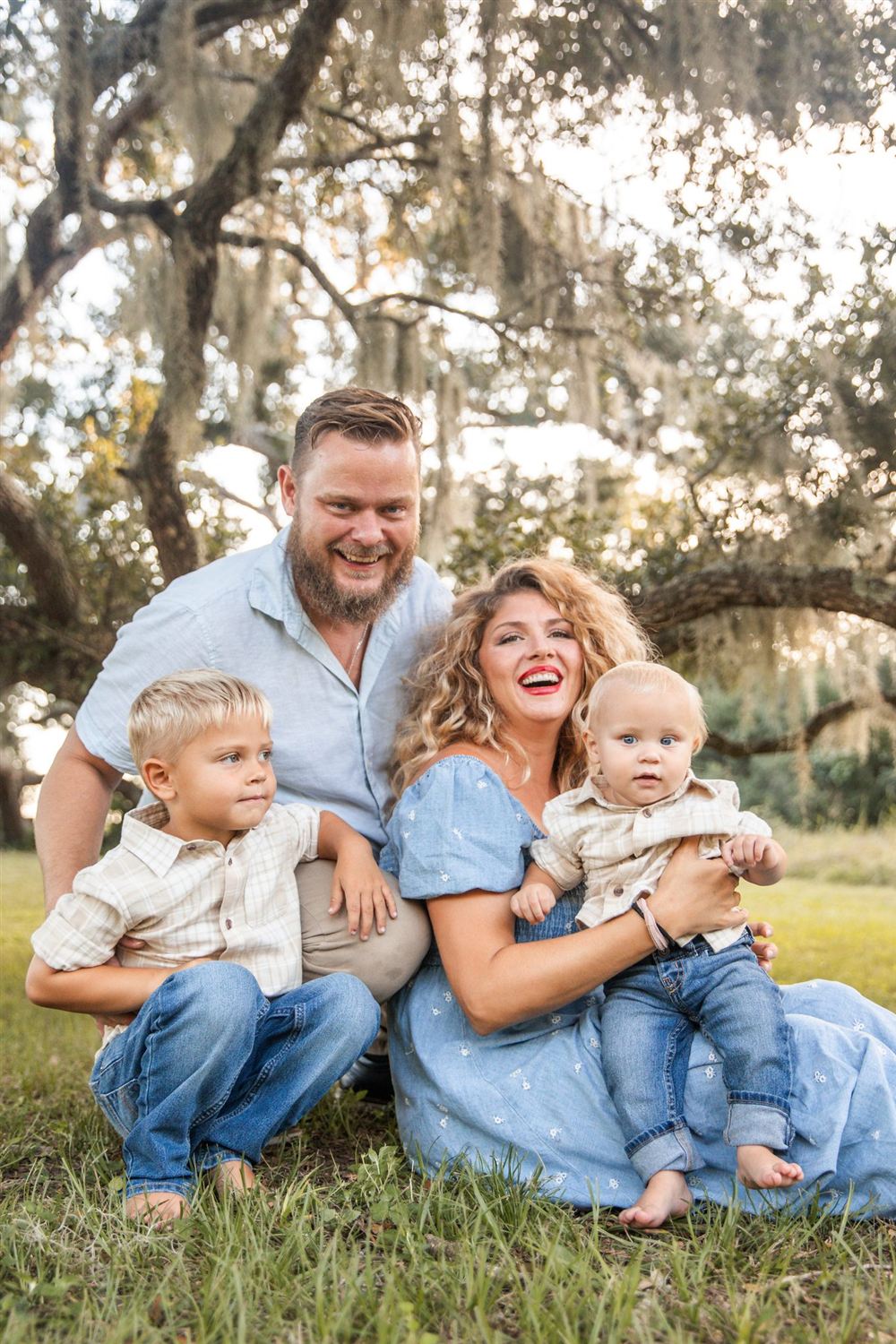 Chris Petkau, owner of The Proud Paintbrush, with his family in Sugar Land, TX