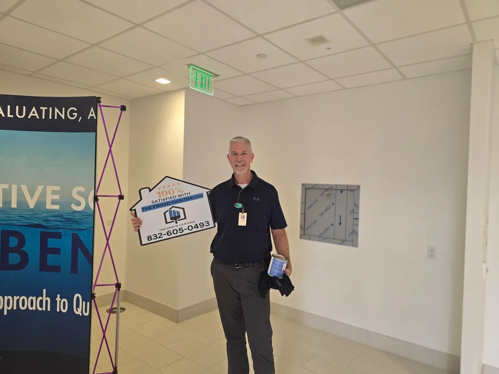 Freshly painted commercial office interior in Sugar Land, TX by The Proud Paintbrush