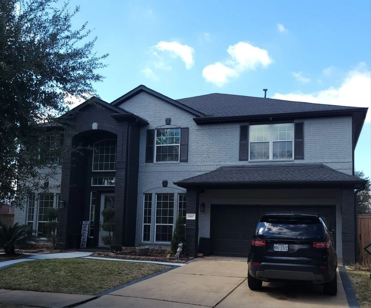 Gray Brick Exterior Repaint in Southwest Houston, TX by The Proud Paintbrush