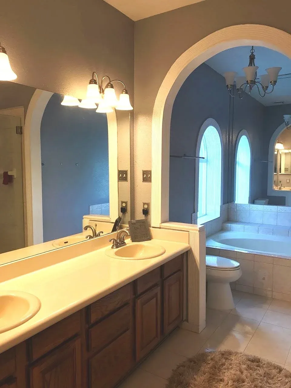 Freshly painted gray walls and trim with a clean modern finish in a Richmond, Texas home