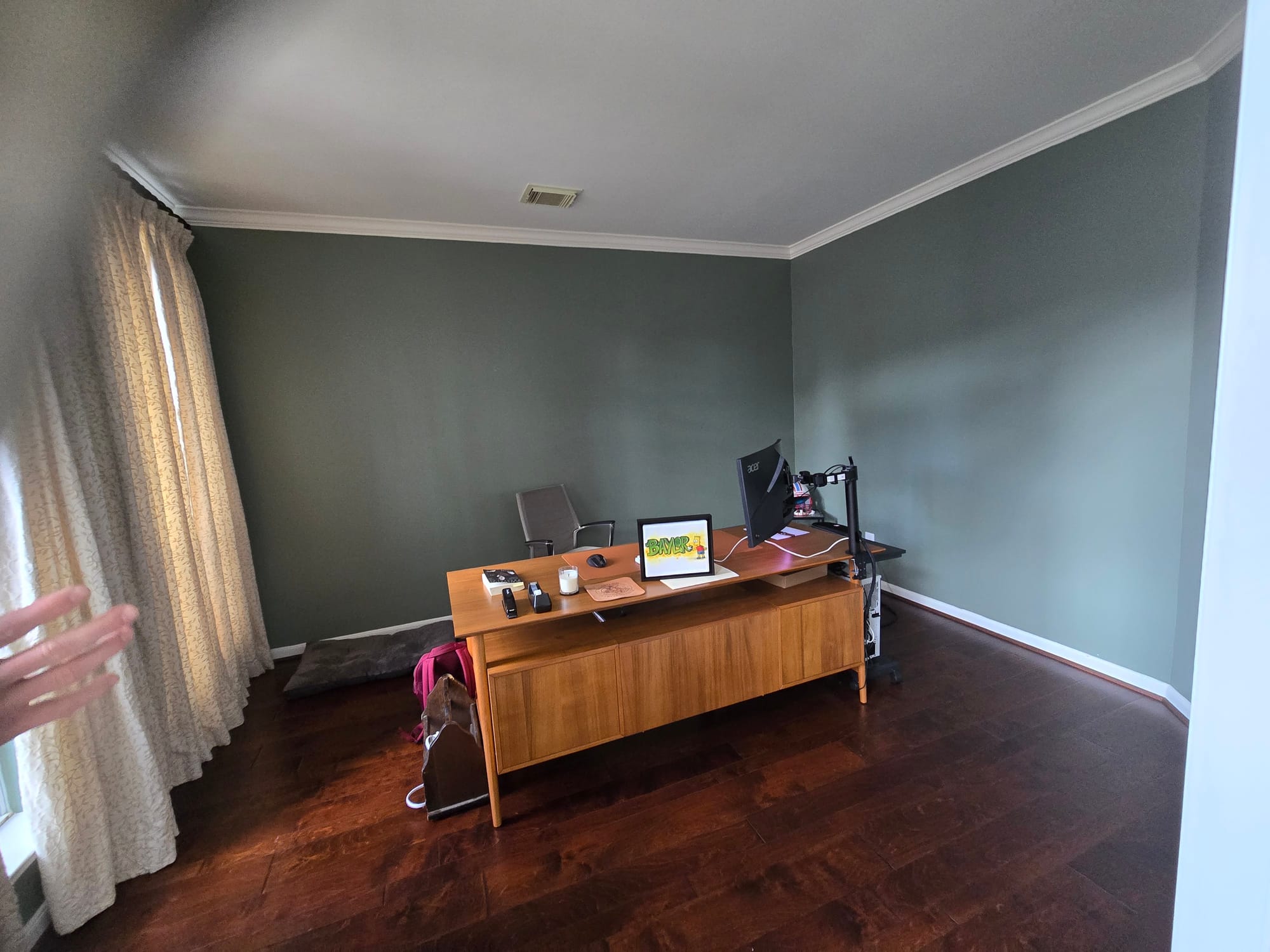 Green Home Office Interior Repaint in Katy, TX by The Proud Paintbrush