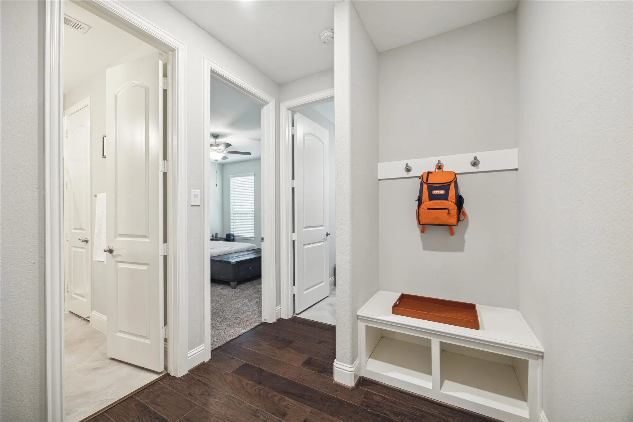 Hallway Mudroom Trim Paint in Sugar Land, TX by The Proud Paintbrush
