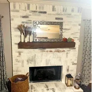 Interior Brick Painting & Limewash project in Sugar Land, TX by The Proud Paintbrush