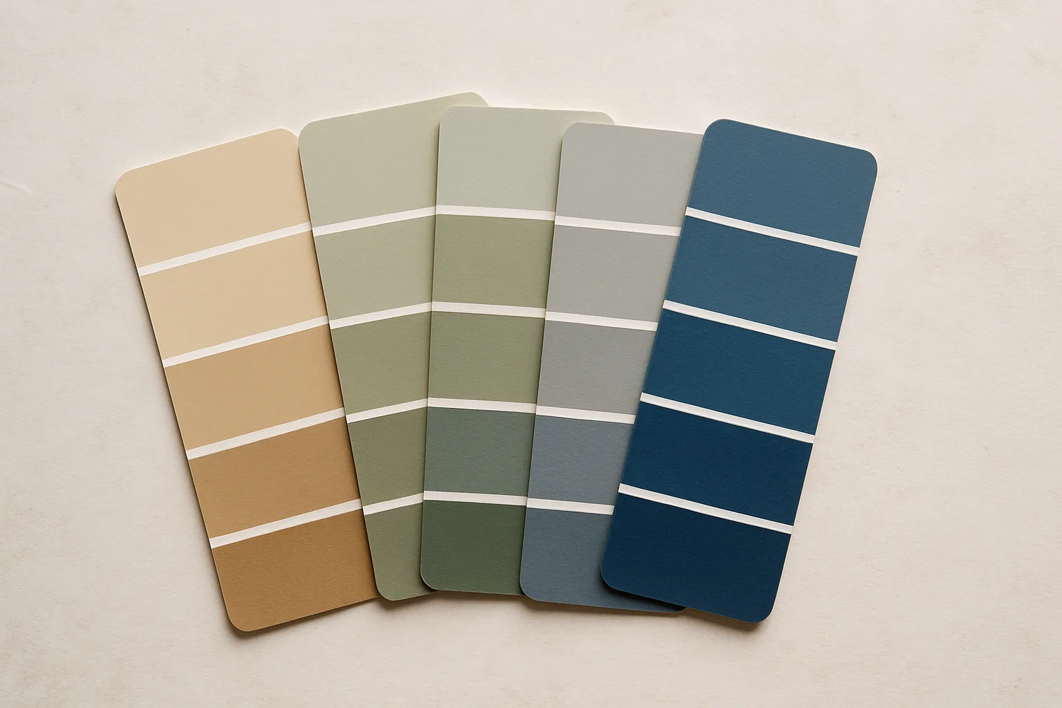 Neutral and blue paint color palette samples for interior paint selection and color consultation in Sugar Land, TX.
