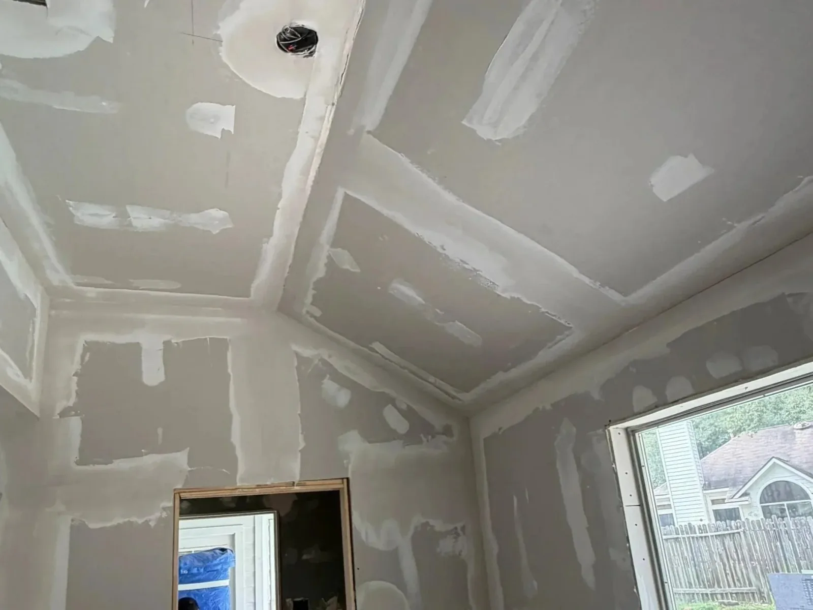Drywall repair and texture finishing project in Sugar Land, TX by The Proud Paintbrush.