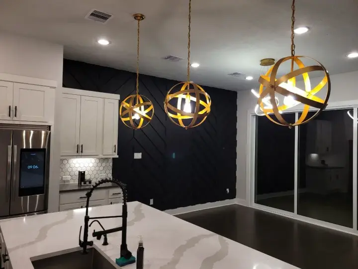 Interior kitchen painting with feature wall katy texas